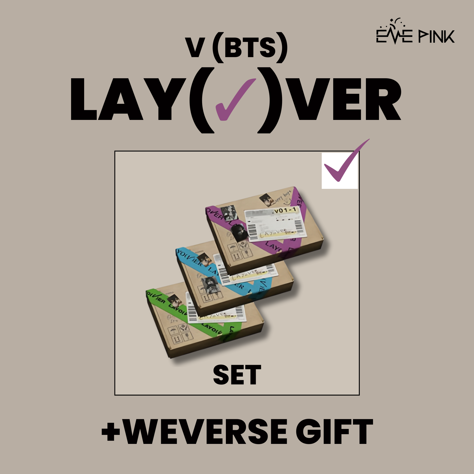 Bts V Layover Álbum (lp Ver + Tarjeta De Regalo) K-pop | Cuotas sin interés Bts V Layover Álbum (lp Ver + Tarjeta De Regalo) K-pop | Cuotas sin interés