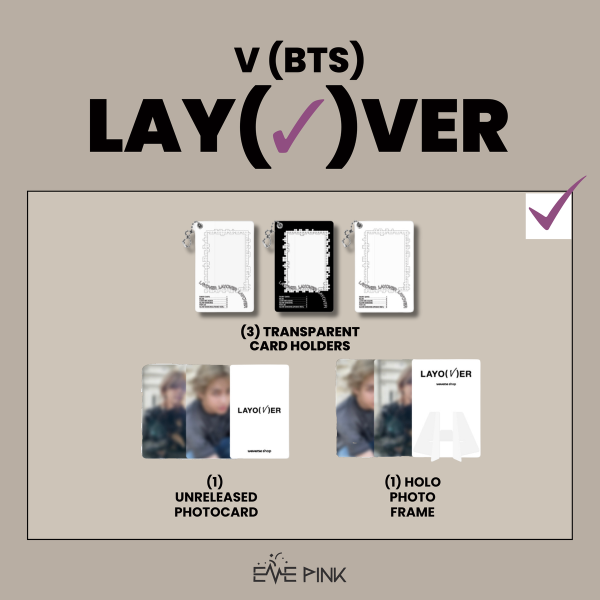 V (BTS) - [Layover] Solo Album 4 Version SET + WEVERSE Gifts