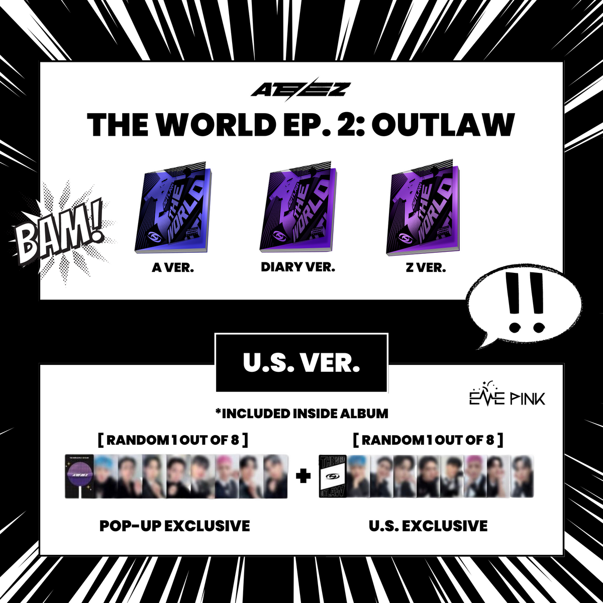 Album ATEEZ - The World EP.FIN : Will (Vol.2) Version Z - CD + Photobook + Cartes Et Cadeaux Exclusifs