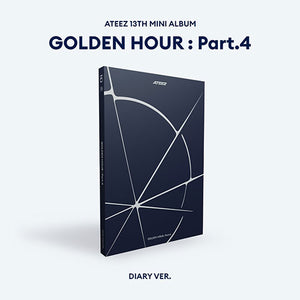 [AUTOGRAPHED CD] (U.S. VER.) ATEEZ (에이티즈) 13TH MINI ALBUM - [GOLDEN HOUR : Part.4] (PHOTOBOOK VER.) - EVE PINK K-POP