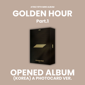 (KOREA VER.) ATEEZ (에이티즈) 10TH MINI ALBUM - [GOLDEN HOUR : PART.1] (GOLDEN HOUR: OPENED ALBUM) (A PHOTOCARD VER.) - EVE PINK K-POP