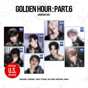 [PRE-ORDER] (U.S. VER.) ATEEZ (에이티즈) 15th Mini Album - [GOLDEN HOUR : Part.6] (Digipack Ver. + 82EVENT Exclusive Photocard)