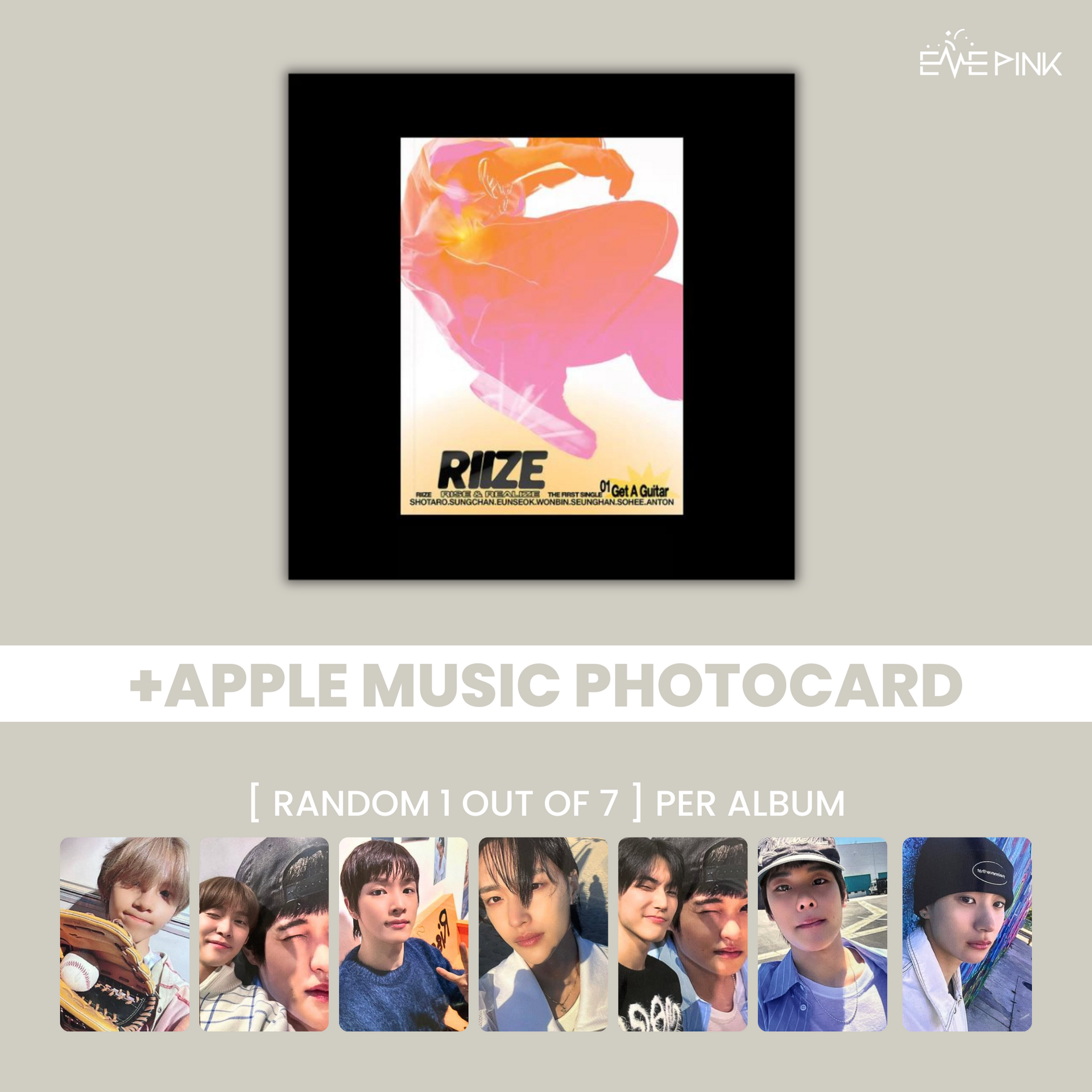RIIZE Get A Guiter interasia特典 トレカ 7枚セット RIIZE The 1st Single Album Get A Guitar Yes24 Showcase Event