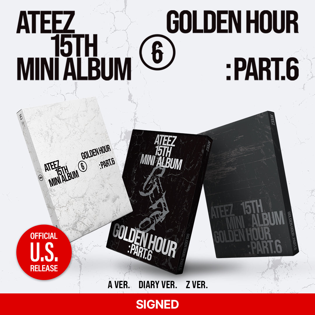 [PRE-ORDER] [AUTOGRAPHED CD] (U.S. VER.) ATEEZ (에이티즈) 15th Mini Album - [GOLDEN HOUR : Part.6] (A / DIARY / Z Ver.)
