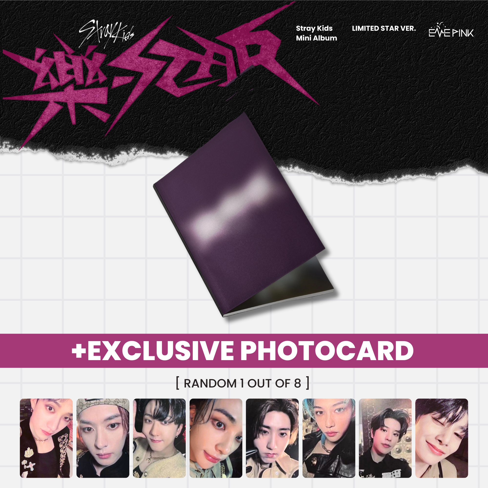 JYP Entertainment Stray Kids - MAXIDENT [GO ver.(Limited Edition)]  Album+Pre-Order Benefit (DK1022),Pink