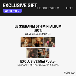 (KOR VER.) LE SSERAFIM (르세라핌) 5TH MINI ALBUM - [HOT] (Weverse Albums Ver. +EXCLUSIVE PHOTOCARD) - EVE PINK K-POP