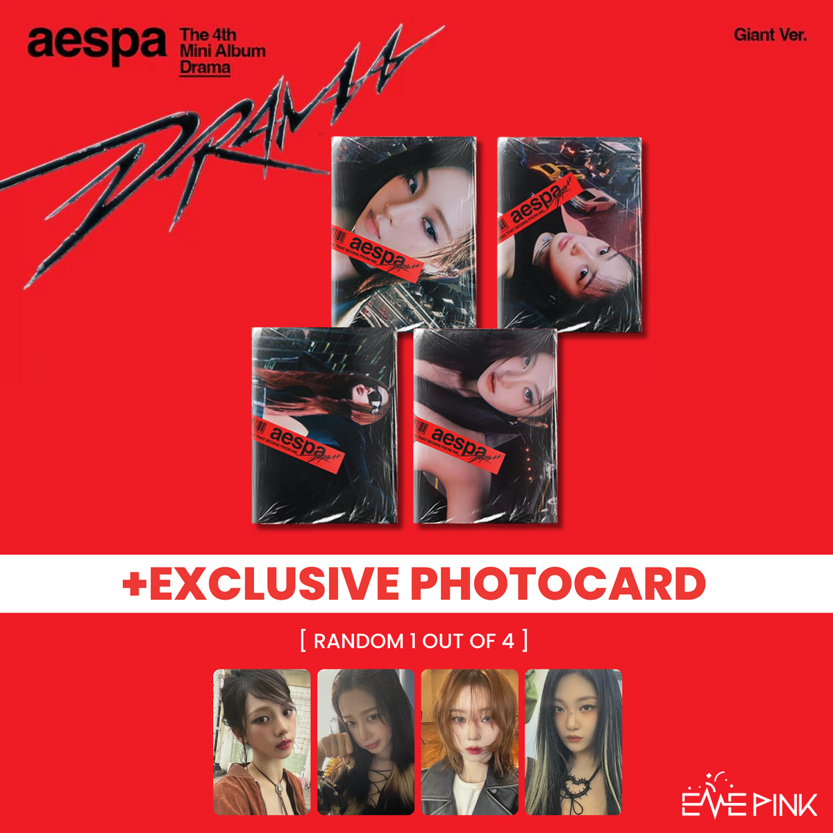 AESPA (에스파) 4TH MINI ALBUM [DRAMA] (GIANT VER) (+EXCLUSIVE PHOTOCARD