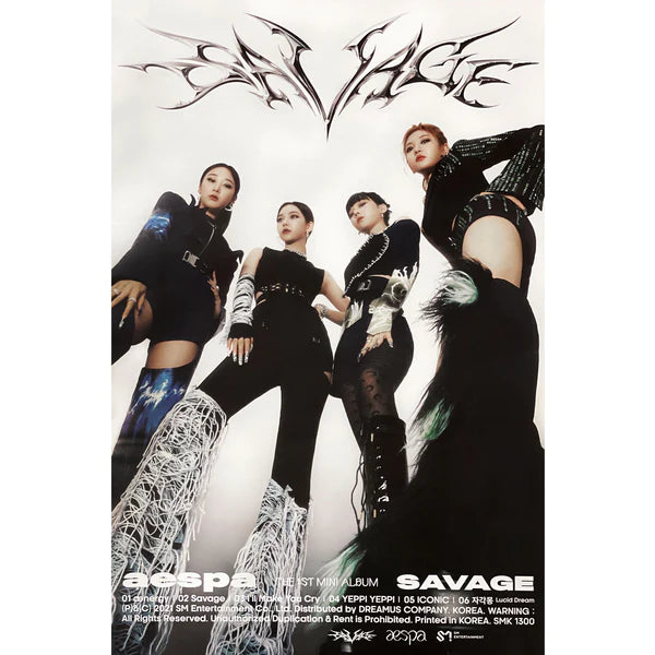 AESPA - SAVAGE (HALLUCINATION QUEST VER) OFFICIAL POSTER - GROUP