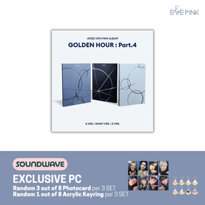 [PRE-ORDER] (KOR VER.) ATEEZ (에이티즈) MINI ALBUM - [GOLDEN HOUR : Part.4] (PHOTOBOOK VER. + SOUNDWAVE PHOTOCARD) - EVE PINK K-POP