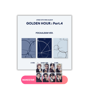 [PRE-ORDER] (KOR VER.) ATEEZ (에이티즈) 13TH MINI ALBUM - [GOLDEN HOUR : Part.4] (POCAALBUM VER. + EXCLUSIVE PHOTOCARD) - EVE PINK K-POP