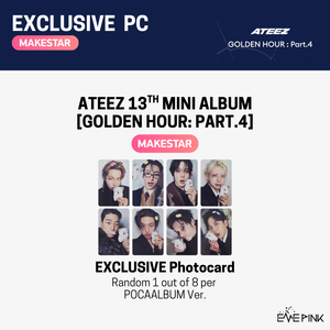 [PRE-ORDER] (KOR VER.) ATEEZ (에이티즈) 13TH MINI ALBUM - [GOLDEN HOUR : Part.4] (POCAALBUM VER. + EXCLUSIVE PHOTOCARD) - EVE PINK K-POP