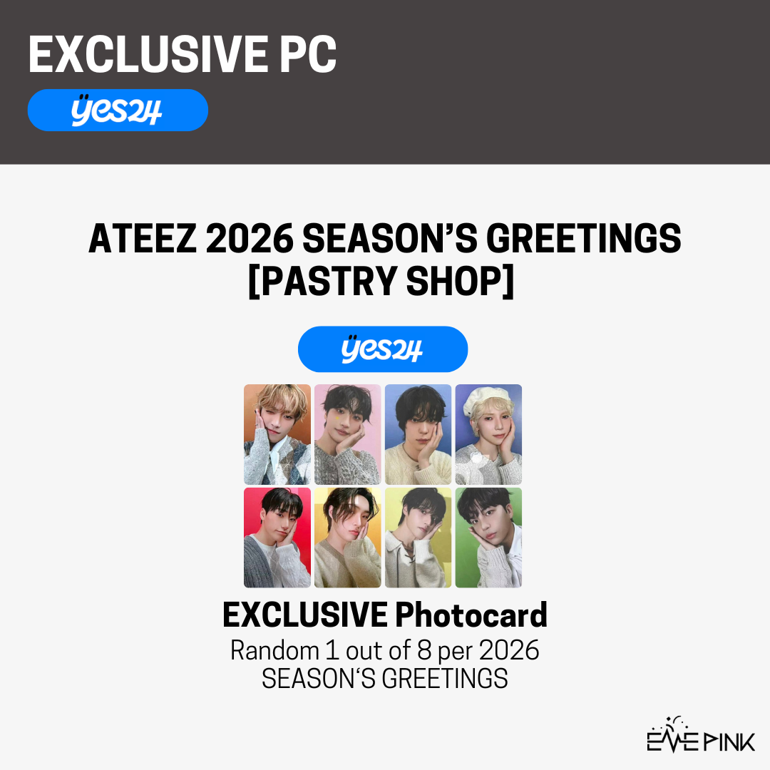 ATEEZ (에이티즈) - 2026 SEASON'S GREETINGS + YES24 POB – EVE PINK ATEEZ (에이티즈) - 2026 SEASON'S GREETINGS + YES24 POB – EVE PINK