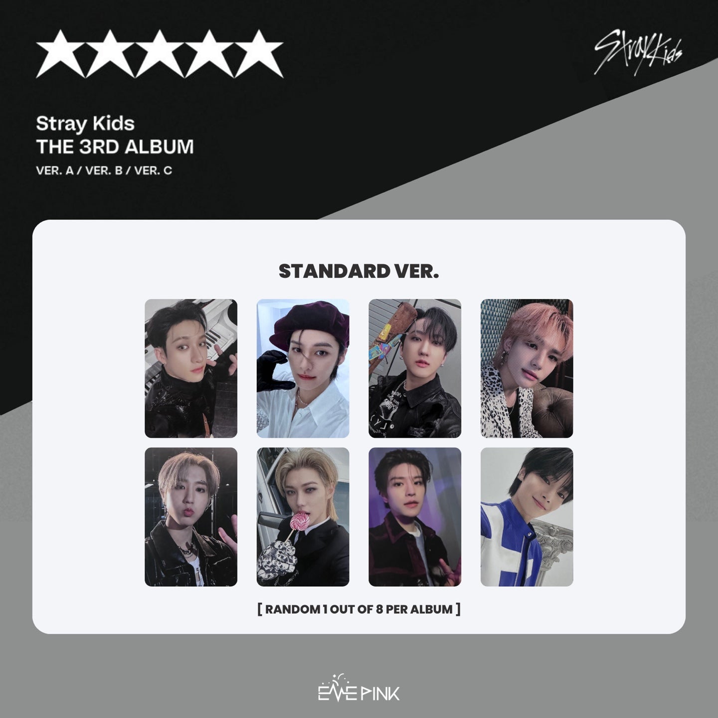 STRAY KIDS (스트레이키즈) 3RD ALBUM - [ 5 STAR] (Standard Ver.) (+EXCLU – EVE  PINK K-POP
