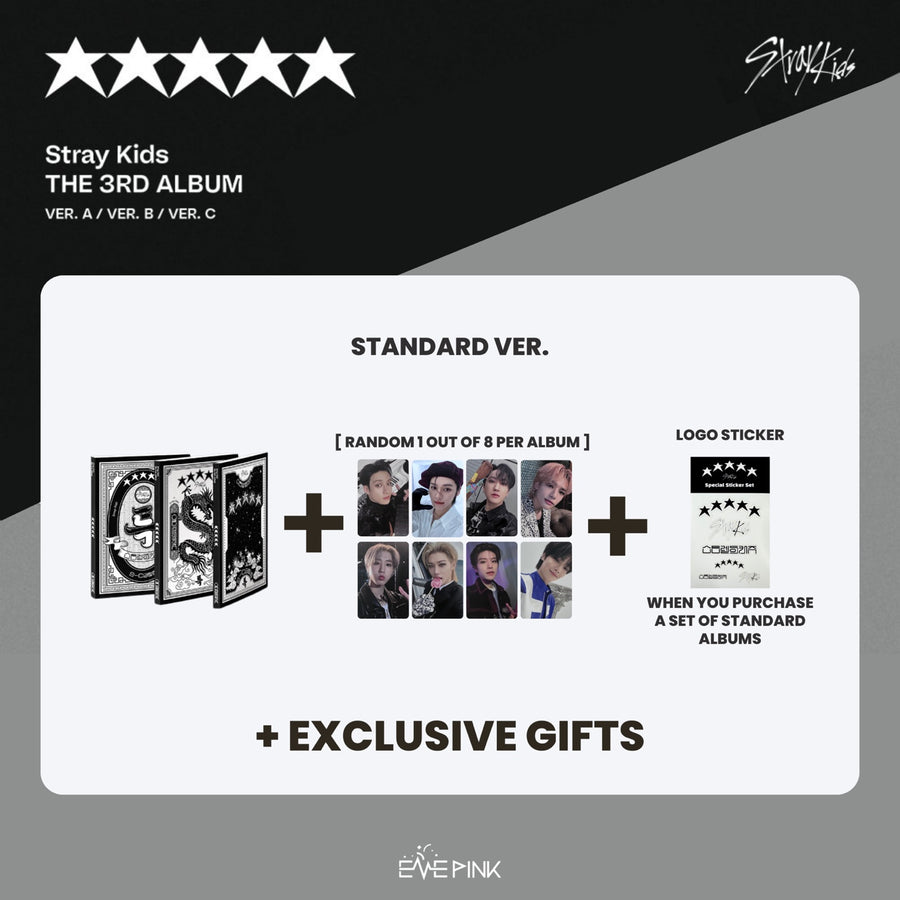 STRAY KIDS (스트레이키즈) 3RD ALBUM - [★★★★★ 5 STAR] (Standard Ver.) (+ EXCLUSIVE PHOTOCARD)