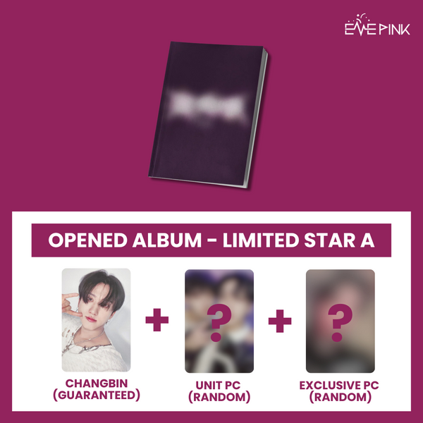 STRAY KIDS (스트레이키즈) ALBUM - [樂-STAR] ((LIMITED STAR VER. : OPENED ALBUM) (A PHOTOCARD VER. + EXCLUSIVE PHOTOCARD)