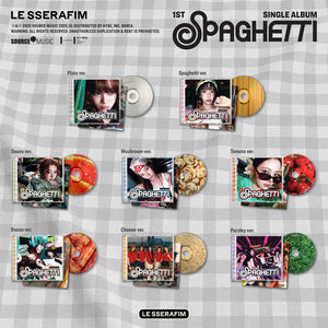 (U.S. VER.) LE SSERAFIM (르세라핌) 1st Single Album - [SPAGHETTI] (Single CD)