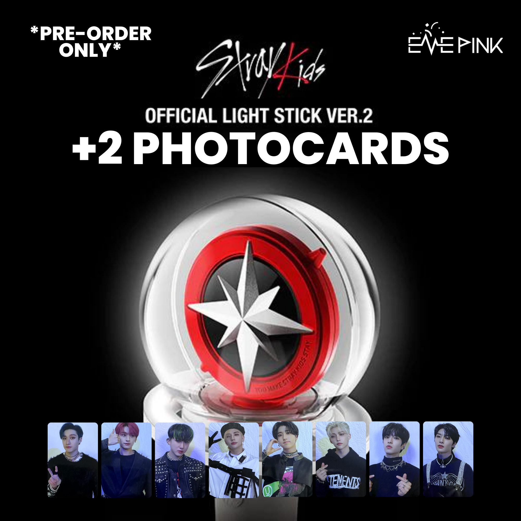 STRAY KIDS (스트레이키즈) - OFFICIAL LIGHT STICK VER.2 (+2, stray kids lightstick - Vimarsana News