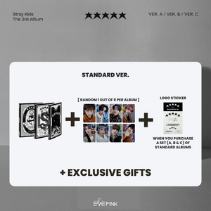 STRAY KIDS (스트레이키즈) 3RD ALBUM - [★★★★★ 5 STAR] (Standard Ver.) (+ EXCLUSIVE PHOTOCARD)