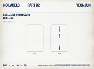 [PRE-ORDER] (U.S. VER) YEONJUN (TXT 연준) Album - [NO LABELS: PART 02] (PHOTOBOOK VER. + hello82 EXCLUSIVE PHOTOCARD)
