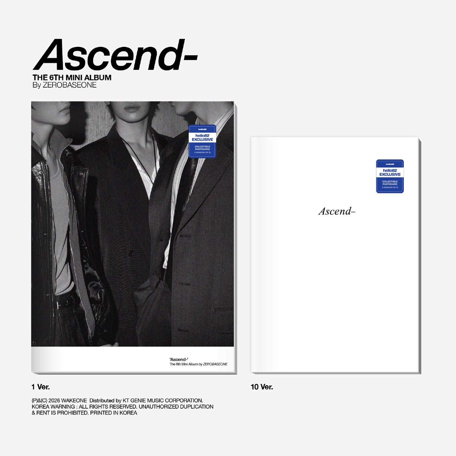 [PRE-ORDER] (U.S. VER.) ZEROBASEONE (제로베이스원) The 6th Mini Album - [Ascend-] (Photobook Ver. + hello82 EXCLUSIVE PHOTOCARD)
