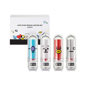 BT21 X VT - LIPPY STICK SPECIAL EDITION SET [LOVELY] - Eve Pink K-POP