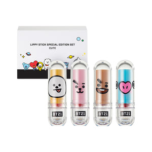 BT21 X VT - LIPPY STICK SPECIAL EDITION SET [CUTE] - Eve Pink K-POP
