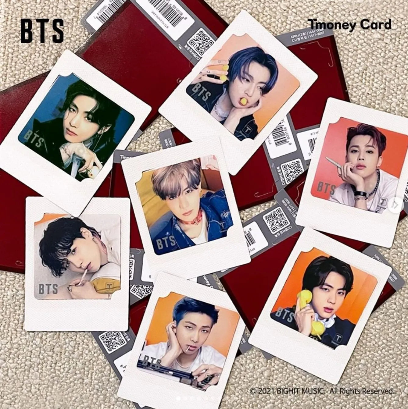 BTS (방탄소년단) - T-MONEY CARD – EVE PINK K-POP BTS (방탄소년단) - T-MONEY CARD – EVE PINK K-POP